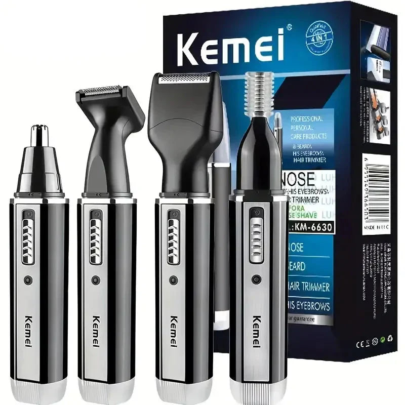 Rechargeable Nose & Ear Hair Trimmer Precision Grooming Black-0