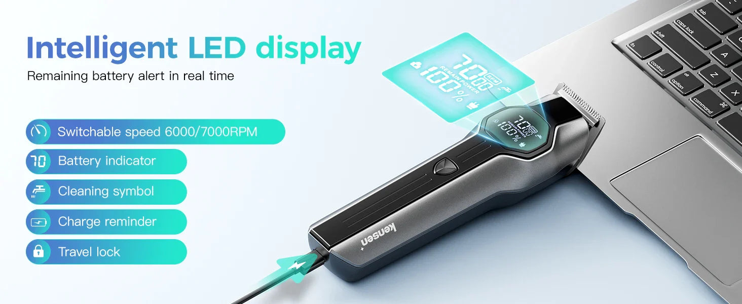 4-in-1 Cordless Hair Clipper & Grooming Kit with LED Display-4