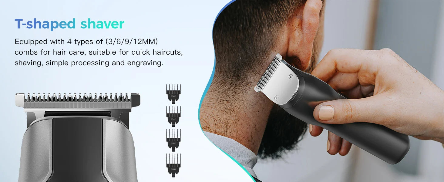 4-in-1 Cordless Hair Clipper & Grooming Kit with LED Display-2